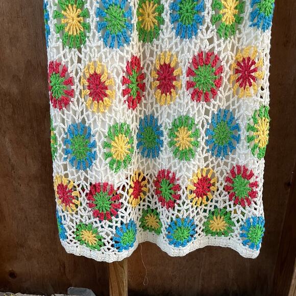 J. Marie Women's White Floral Crocheted Maxi Dress Size L. NEW - Picture 5 of 10